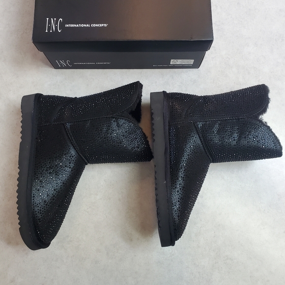 New INC Adrief Black Bling Pull On Boots - Picture 4 of 15